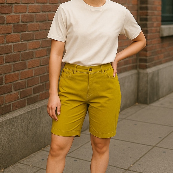 Lime green Bermuda shorts size 8 - Picture 3 of 6